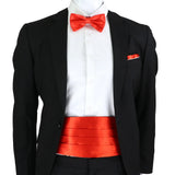 New Fashion Mens Cummerbund Bow Tie Brooch Set Black Red Blue   Waist Seal For Formal Tuxedo Business Suit Dinner Accessories