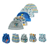 2022 Unisex Baby Hats+Gloves Headwear Cotton Solid Newborn Nightcap Fitted Baby Boys Girls Sets Print Cartoon Baby Accessories