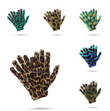 Men Personalized Leopard Knitted Gloves Winter Warm Thick Touch Screen Gloves Women Outdoor Hiking And Traveling Warm Gloves