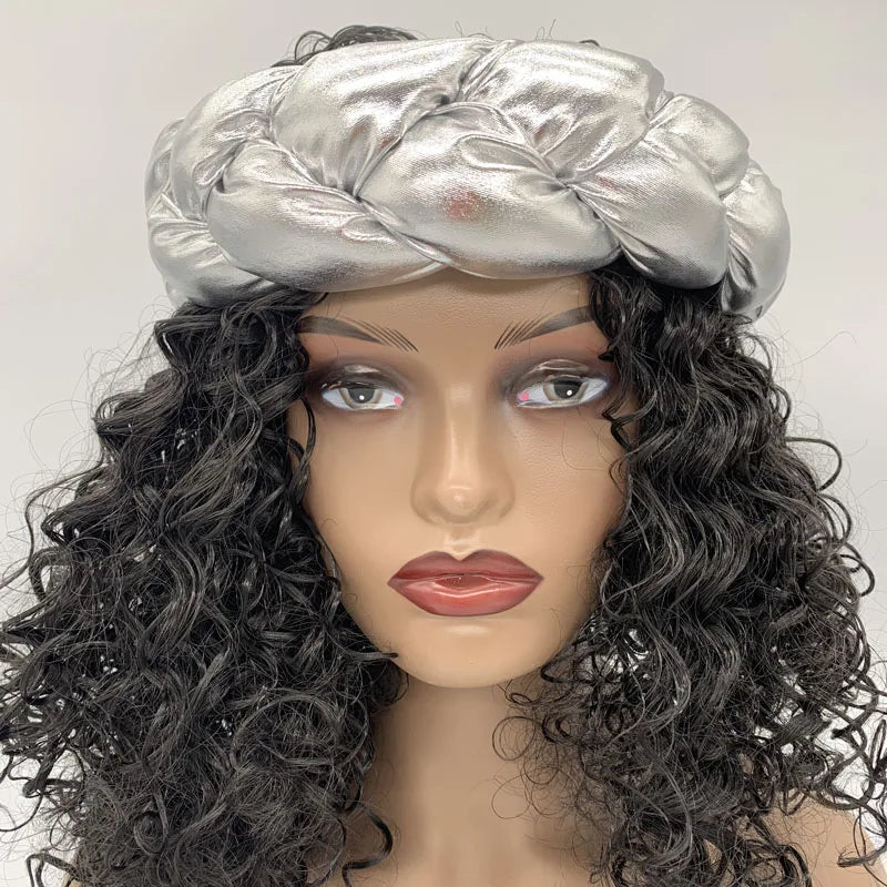 Bronzing Fabric Women's Headbands Elastic Braids Hair Bands Female Turban Cap Party Headwear Accessories Fashion Bandage Bandana