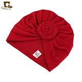 New Women cotton top knotted turban hat bonnet Hijab chemo cap headbands Female Muslim Hat Head Cover Night Cap Hair Accessories