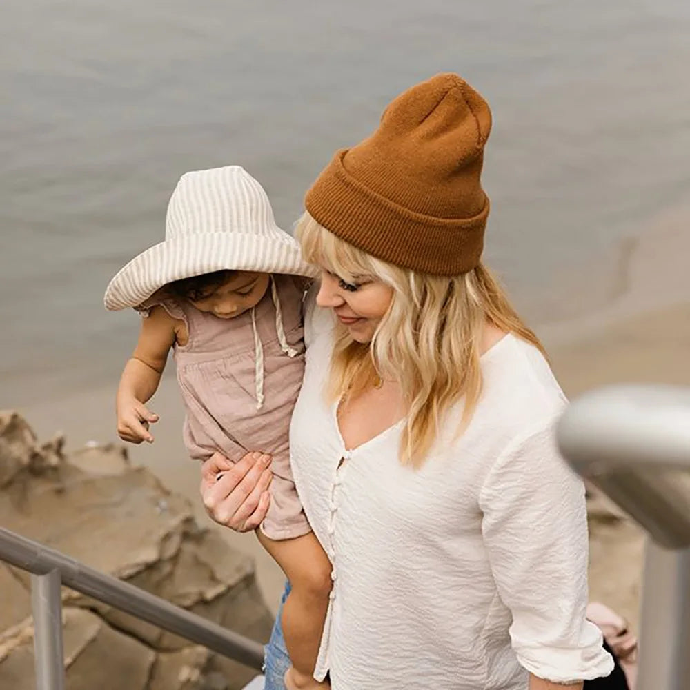 Big Brim Baby Sun Hat Summer Spring Kids Bucket Hat for Girls Boys Cotton Linen Children Cap Beach Travel Kids Hats Caps 2M-4Y