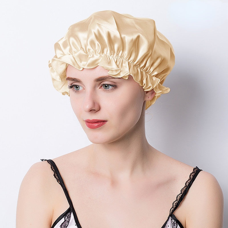 Large 100 Silk Sleeping Cap For Women Hair Bonnets Head Cover Hair Loss Hats Luxury Silk Bonnets Night Hair Wrap Mulberry Silk