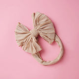 Baby Headband Big Bows For Girls Hair Accessories Jacquard Toddler Wide Headwrap Soft Newborn Hairband Elastic Kids Turban