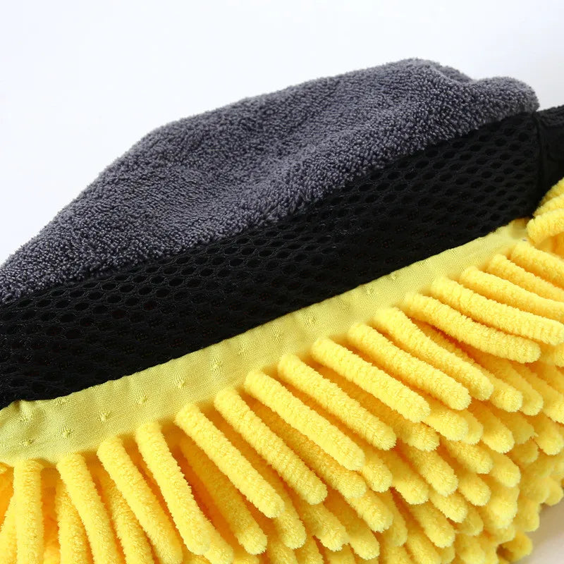 1PCS Waterproof Car Wash Microfiber Chenille Gloves Thick Car Cleaning Mitt Wax Detailing Brush Auto Care Double-faced Glove