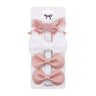 4Pcs/set Leopard Dot Print Bowknot Hair Bow Clips Baby Girls Lace Cotton Linen Barrettes Safety Hairpins Headwear Accessories
