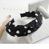 Women Elegant Top Knot Headband Print Dot Hairbands Girls Striped Plaid Flower Hair Hoop Fashion Hair Accessories FG0320