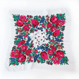 70*70cm Luxury Flowers Square Russian Scarf Women Floral Printed Shawl Female Bandana Head Wrap Headband Scarves Handkerchief