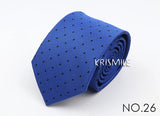 New Classic Strieped Dot Ties For Men Jacquard 7cm Polyester Narrow Tie Skinny Wedding Groom Business Necktie Suit Shirt Gift