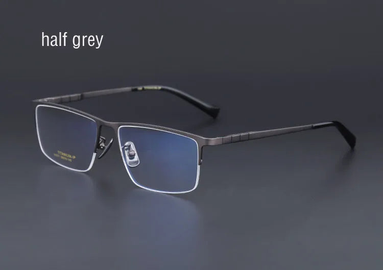 Pure Titanium Glasses Frame Men Titanium Alloy Prescription Eyeglasses Silver Super Light Spectacles Optical Glasses Frame