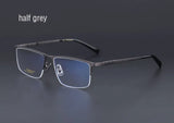 Pure Titanium Glasses Frame Men Titanium Alloy Prescription Eyeglasses Silver Super Light Spectacles Optical Glasses Frame