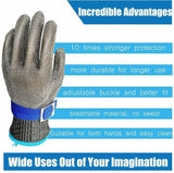 LPRED 1 Pc Cut Resistant Stainless Steel Gloves Working Safety Gloves Metal Mesh Anti Cutting For Butcher Worker