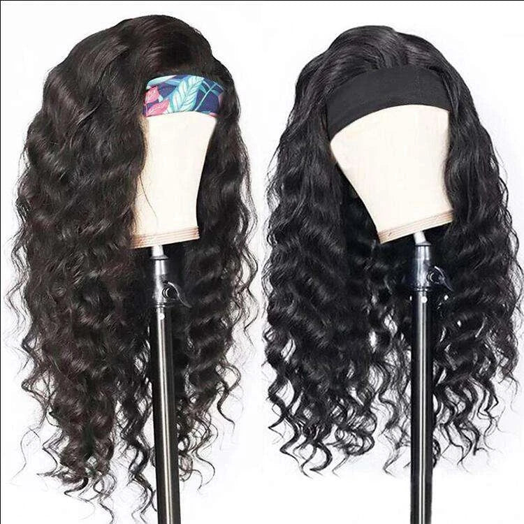 Machine Made Wigs Natural Color Wig Human Hair Deep Wave Glueless None Lace Front Curly Wave Wig Brazilian Virgin Hair