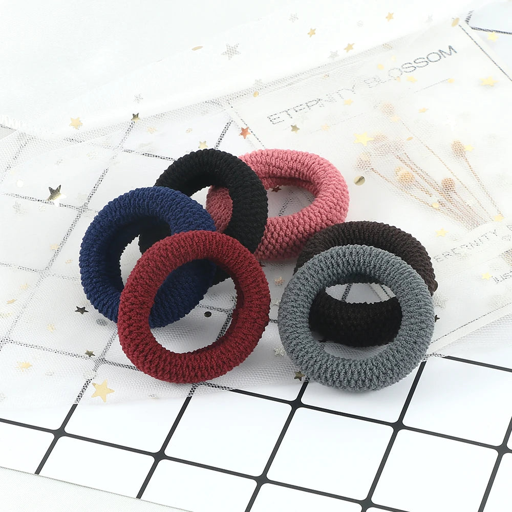 6Pcs/Lot Solid Color Basic Rubber Bands Simple High Elastic Hairband Girls Headwear Headband Fashion Women Gum Hair Accessories