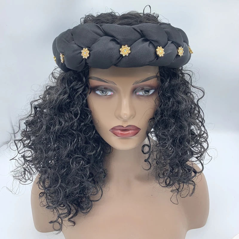 Bronzing Fabric Women's Headbands Elastic Braids Hair Bands Female Turban Cap Party Headwear Accessories Fashion Bandage Bandana