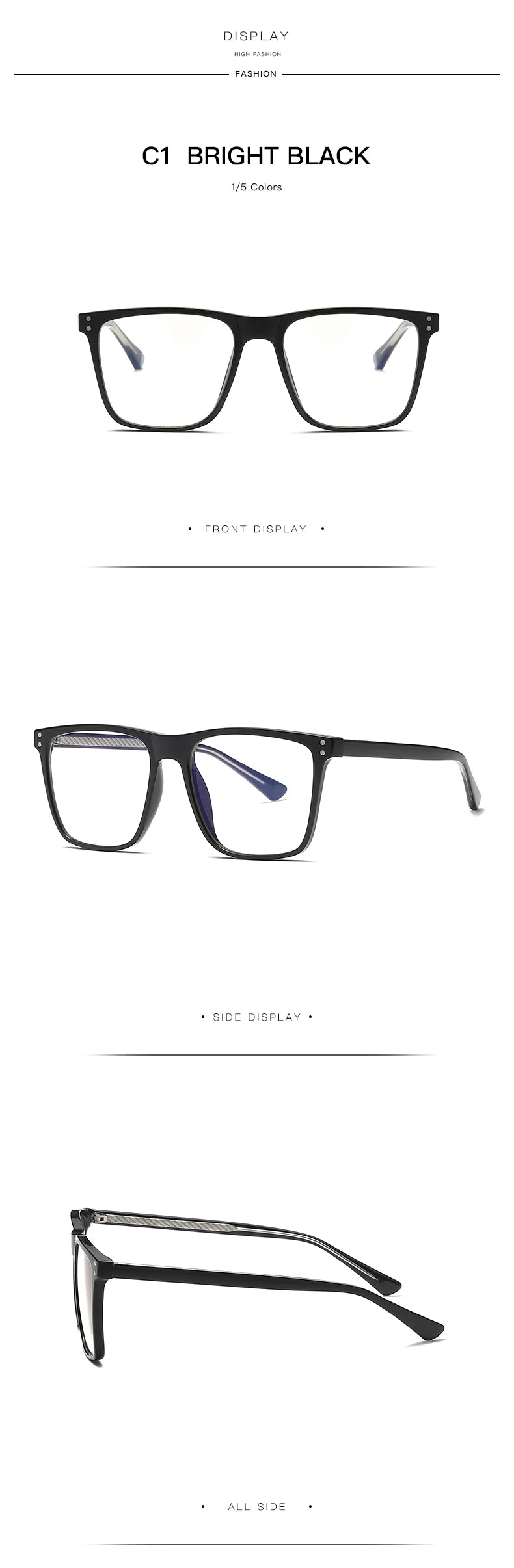 Blue Light Blocking Glasses Frame for Optical Prescription Eyeglasses Frame New Arrival Full Rim Plastic UV400 Anti-scratch