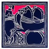 POBING Manual Hand Rolled Twill Silk Scarf Women Horse Print Square Scarves Echarpes Foulards Femme Wrap Lady Bandana Hijab 90CM