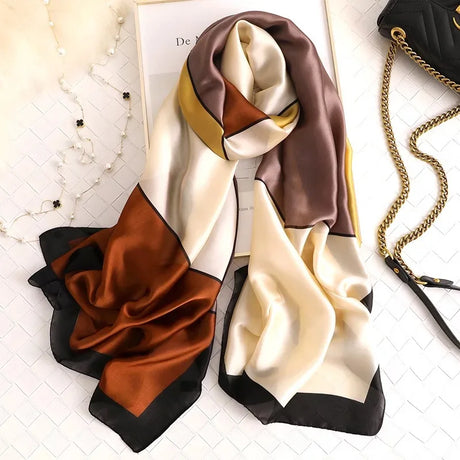 180*90cm Luxury Brand Women Summer Silk Scarves Shawl Lady Wrap Soft Female Europe Designer Beach Bandanna foulard muffler pareo