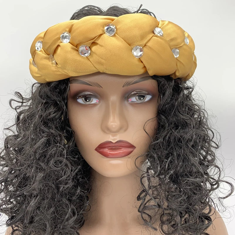 Bronzing Fabric Women's Headbands Elastic Braids Hair Bands Female Turban Cap Party Headwear Accessories Fashion Bandage Bandana