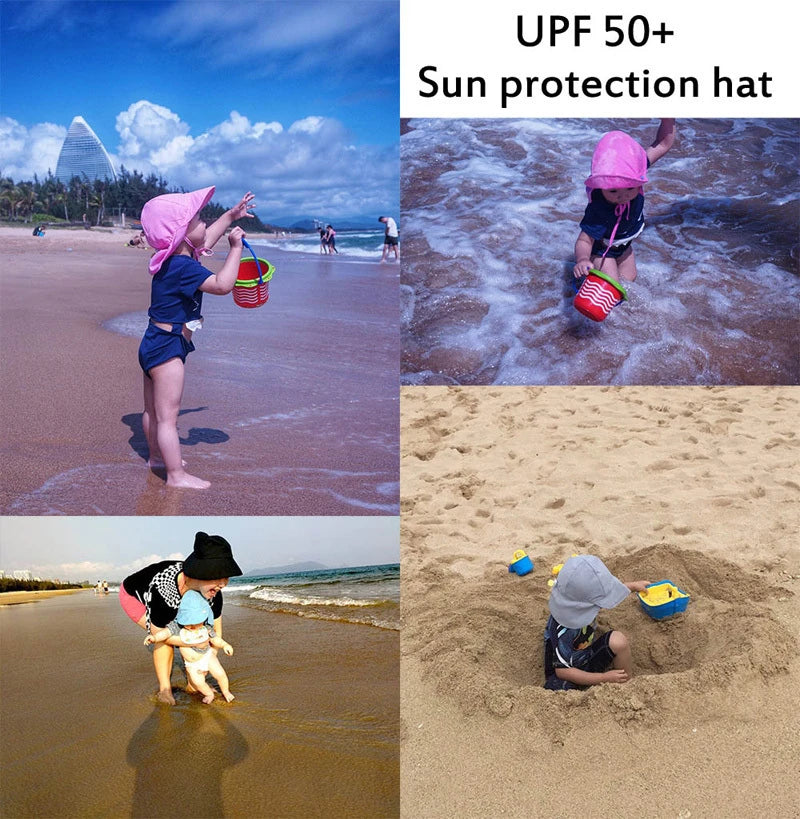Summer Baby Sun Hat for Girls Boys Outdoor Travel Beach Quick-Dry Hats UV Protection Bucket Caps Adjustable Breathable Mesh Cap