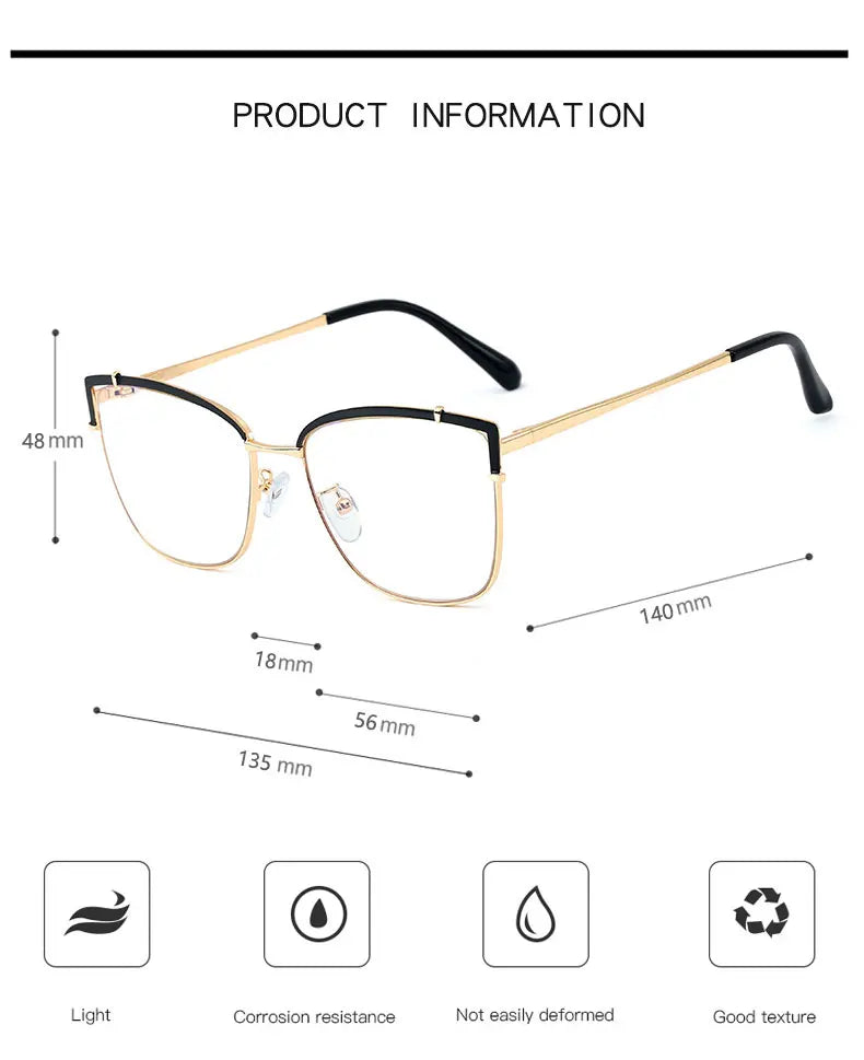 Blue Light Blocking Glasses Frame New Eyewear Prescription Female Eyeglasses Optical Women Spectacles UV400 Anti-Reflective
