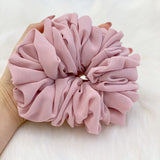 Elastics Chiffon Hair Band Solid Color Big Circle Scrunchies for Women Girl Ponytail Holder Hair Rope Hairband Hair Accessoires