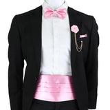 New Fashion Mens Cummerbund Bow Tie Brooch Set Black Red Blue   Waist Seal For Formal Tuxedo Business Suit Dinner Accessories