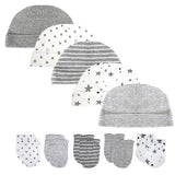 2022 Unisex Baby Hats+Gloves Headwear Cotton Solid Newborn Nightcap Fitted Baby Boys Girls Sets Print Cartoon Baby Accessories