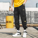 2023 New Hip Hop Joggers Cargo Pants Men Harem Pants Multi-Pocket Ribbons Man Sweatpants Streetwear Casual Mens Pants S-5XL