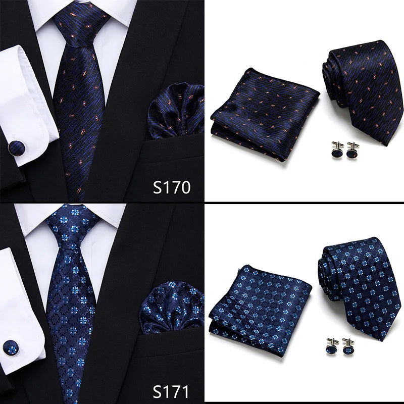 Newest style Green Tie For Men Holiday Present Tie Pocket Squares Set Necktie  Striped Wedding Accessories Man