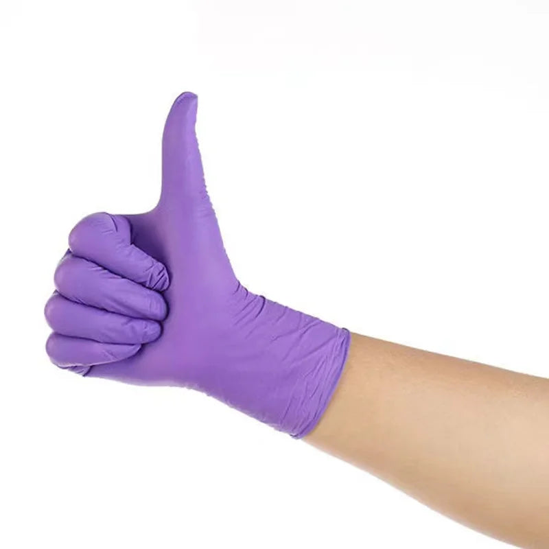 20/50PCS Disposable Nitrile Gloves Purple Powder-Free Rubber Hand Work Gloves for Mechanic Kitchen Beauty Household Cleaning