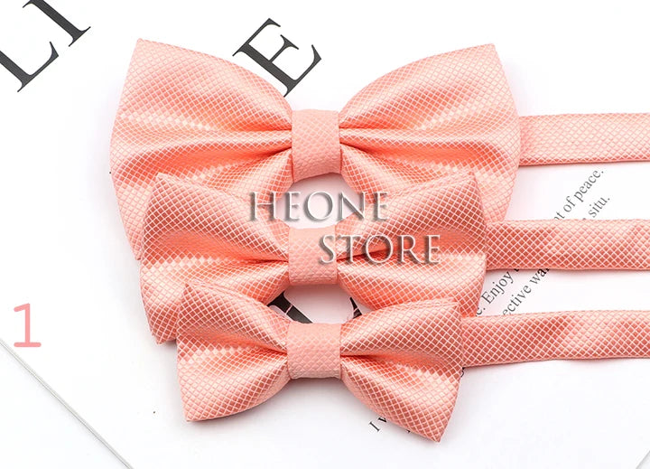 3 Sizes Parent-Child Bowtie Set Solid Color Lovely Kids Pet Family Butterfly Pink Champagne Blue Wine Red Cute bow tie Accessory