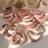 2022 Gentle Pink Womans Hairbands Girl Sweet Plush Wide Side Sponge Headband Hair Hoop Fashion Simple Solid Color Hair Accessory