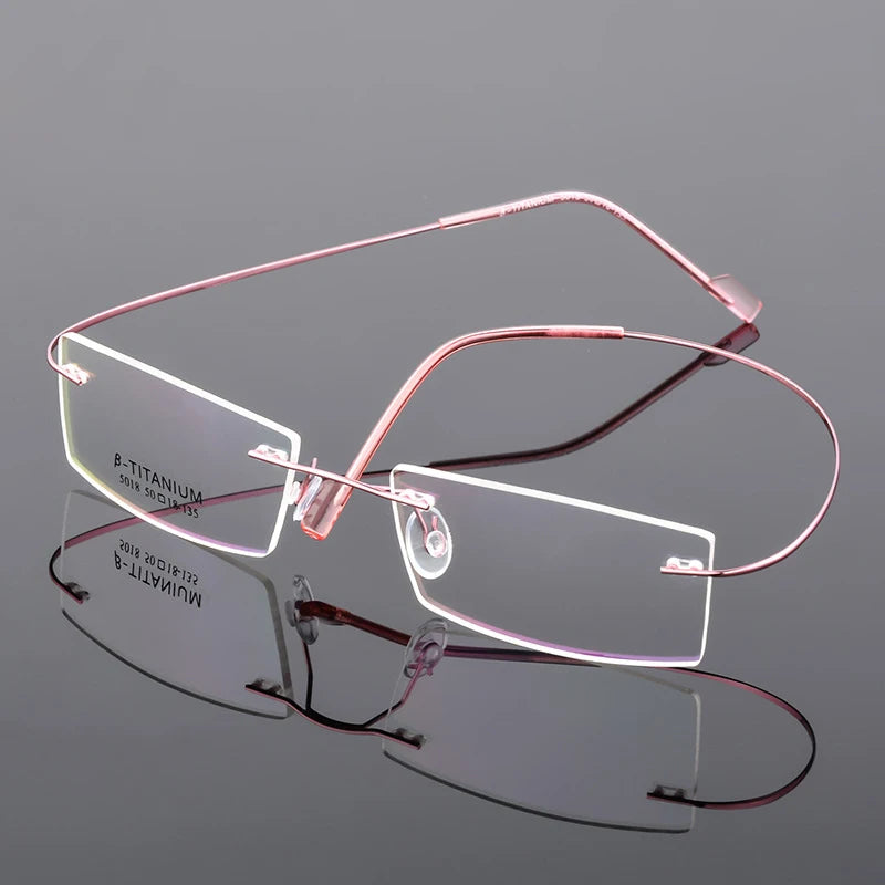 Titanium Eyeglasses Rimless Optical Ultralight Glasses Frame No Screw Prescription Spectacle Frameless Glasses Eyeglasses B2