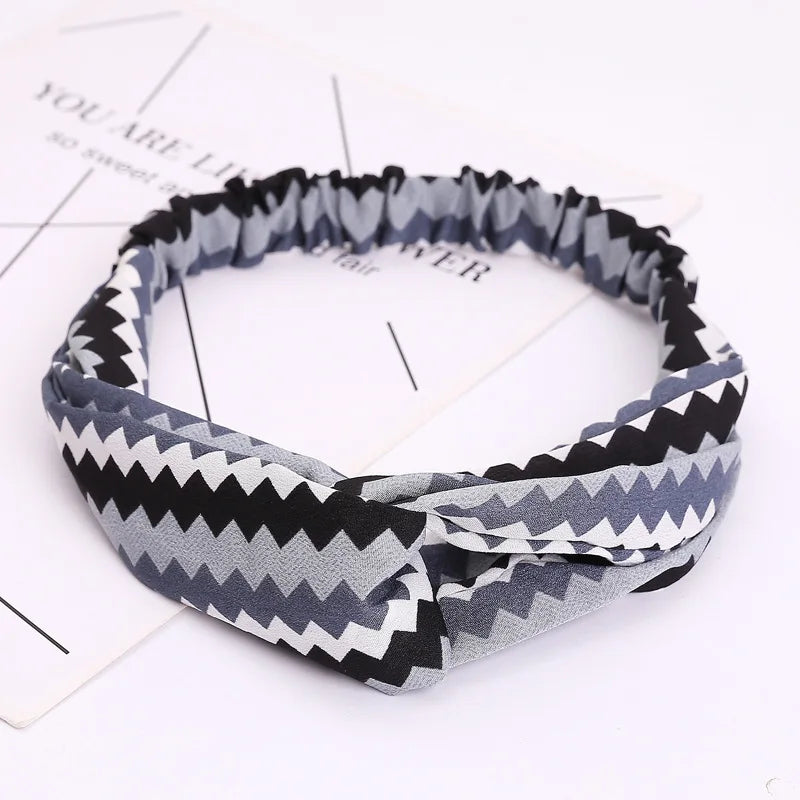 2020 Fashion Bohemian Headband Print Hairbands For Women Girls Vintage Cross Knot Turban Bandanas Headwear Hair Accessories