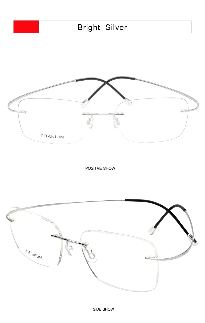 Krasivyy Pure Titanium Rimless Glasses Frame Men Prescription Eyeglasses Germany Women Myopia Optical Frame Screwless Eyewear