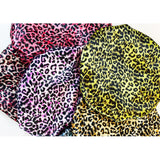 Leopard Print Satin Bonnet Cap Wide Rubber Band Nightcap Hair Care Hat