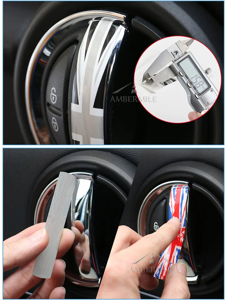 AMBERMILE 4pcs for Mini Cooper F55 F54 F60 Countryman Accessories Car Interior Front Rear Door Handle Sticker Covers Decoration