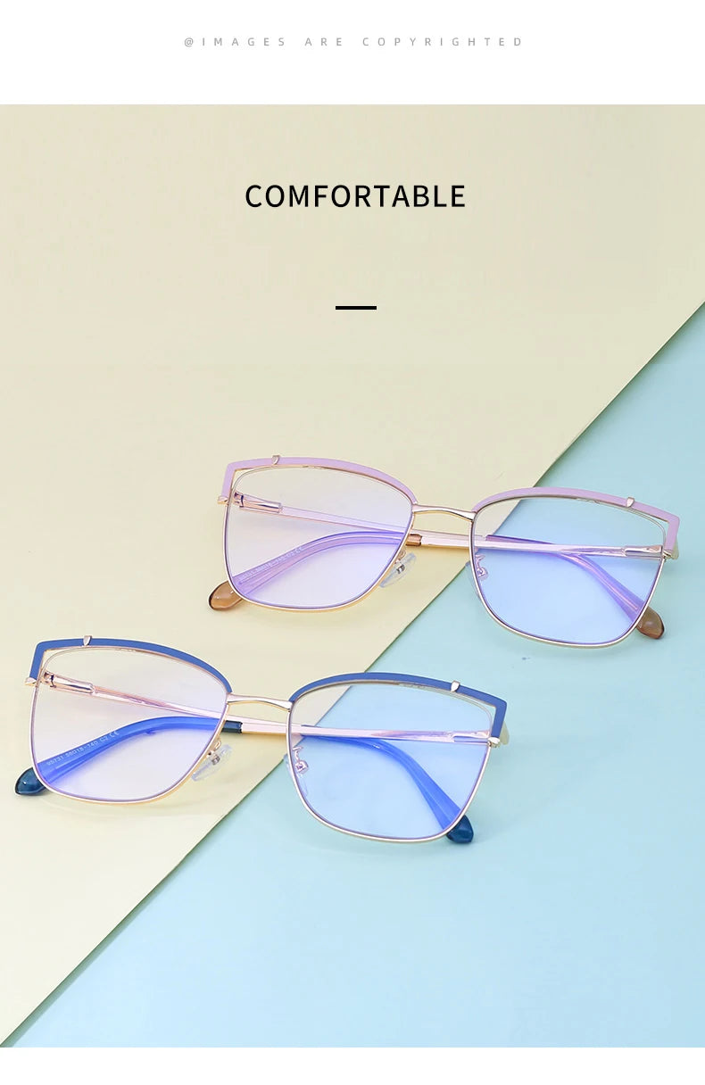 Blue Light Blocking Glasses Frame New Eyewear Prescription Female Eyeglasses Optical Women Spectacles UV400 Anti-Reflective