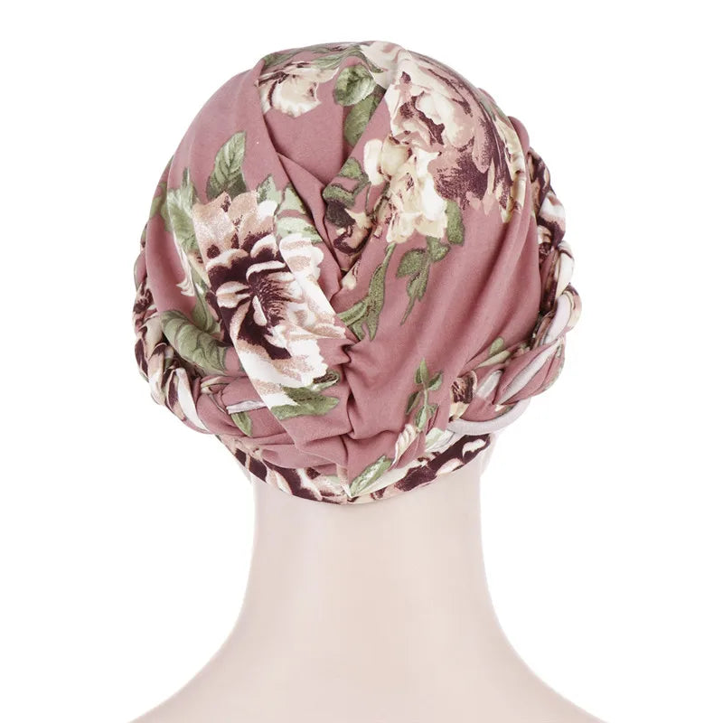 Cotton print muslim turban scarf for women islamic inner hijab caps Arab wrap head scarves femme musulman turbante mujer