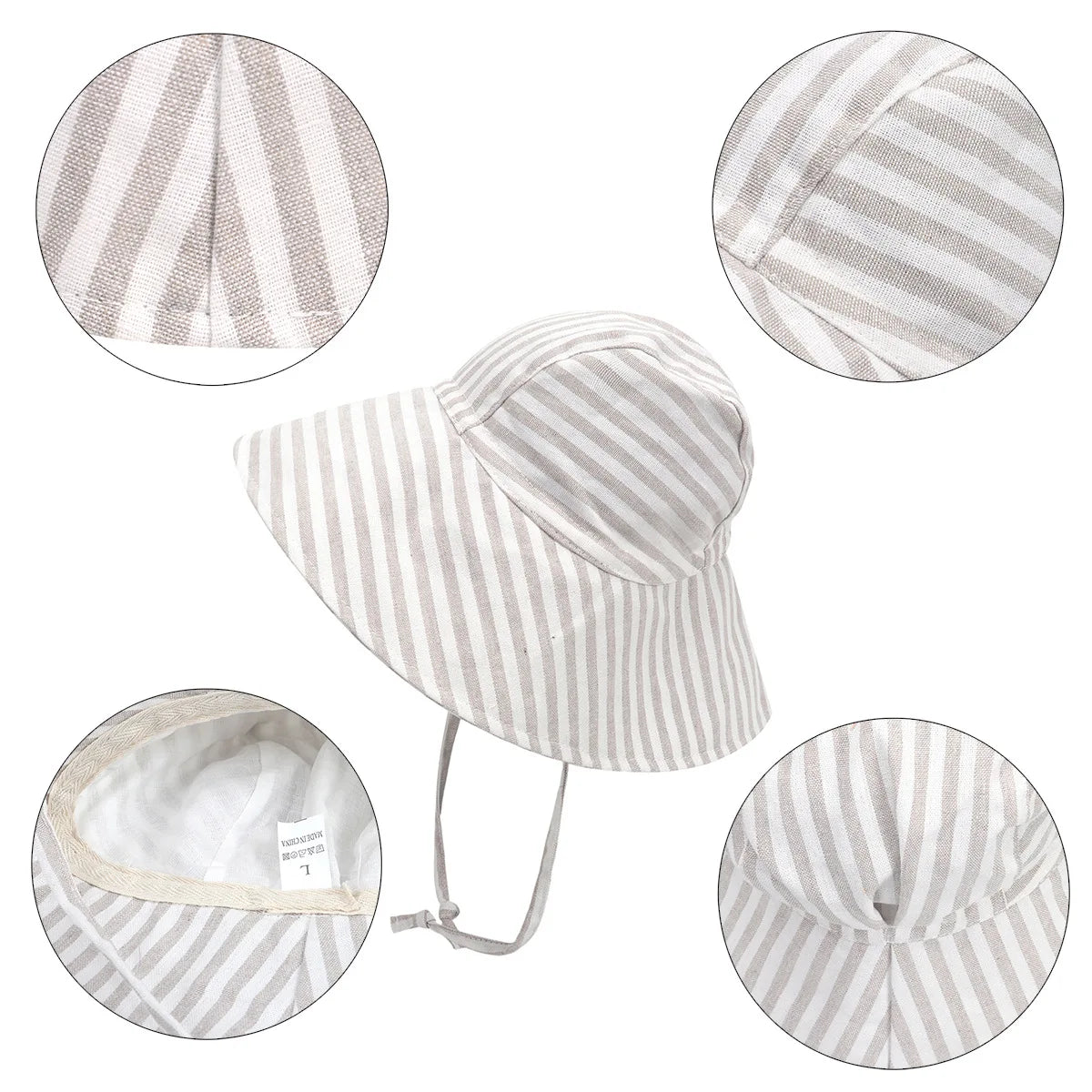 Big Brim Baby Sun Hat Summer Spring Kids Bucket Hat for Girls Boys Cotton Linen Children Cap Beach Travel Kids Hats Caps 2M-4Y