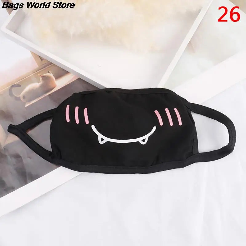 Hot 1PC Black Anti-Dust Cotton Cute Bear Anime Cartoon Mouth Mask teeth mouth Muffle Face Mouth Masks Women Men