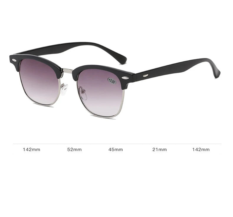 Men Women Students Myopia Sunglasses Metal Half Frame Nearsighted Gray Lens Glasses -0.5 -1 -1.5 -2 -2.5 -3 -3.5 -4 -4.5 -5 -6