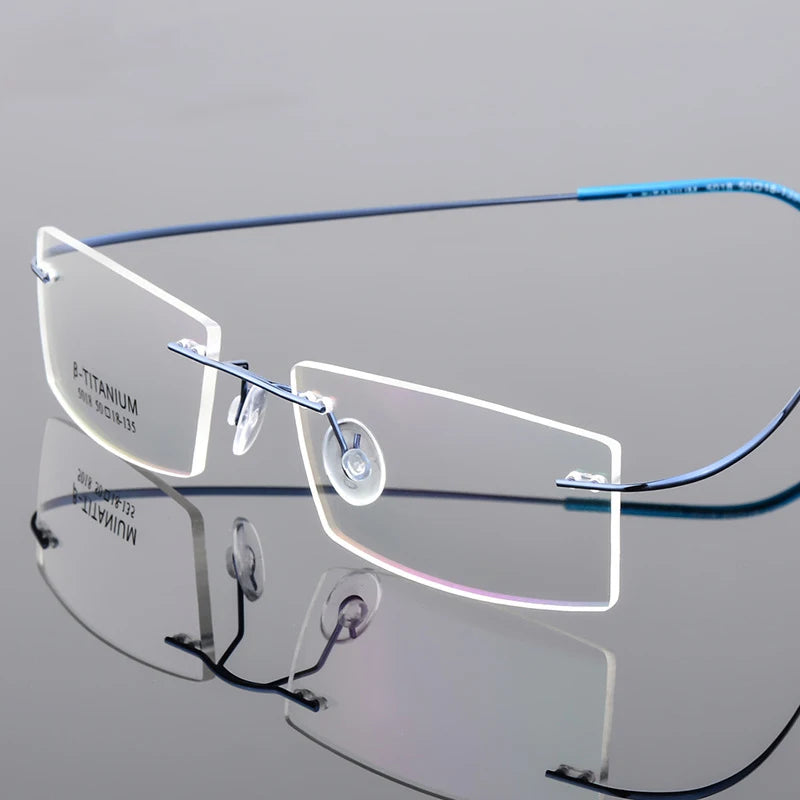 Titanium Eyeglasses Rimless Optical Ultralight Glasses Frame No Screw Prescription Spectacle Frameless Glasses Eyeglasses B2