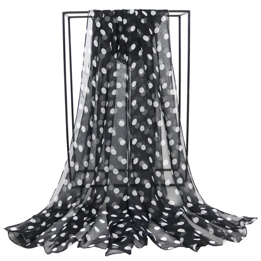 Speelk Brand New Polka Dot Georgette Silk Scarf Women Fashion Dots Scarves And Wraps Female Long Outdoor Shawls Wholesale