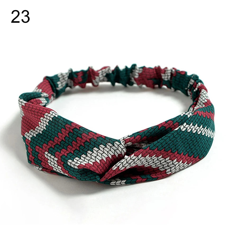 New Fashion Women Girls Bohemian Hair Bands Print Headbands Vintage Cross Turban Bandage Bandanas HairBands Hair Accessories