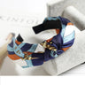 Women Elegant Top Knot Headband Print Dot Hairbands Girls Striped Plaid Flower Hair Hoop Fashion Hair Accessories FG0320