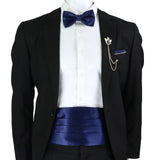 New Fashion Mens Cummerbund Bow Tie Brooch Set Black Red Blue   Waist Seal For Formal Tuxedo Business Suit Dinner Accessories