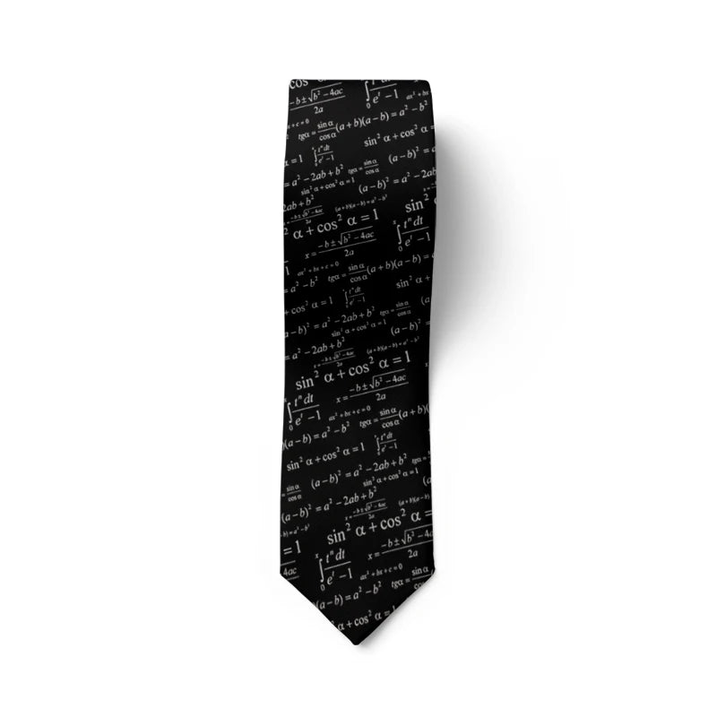 Scientific Symbol 8cm Necktie For Men Unisex Creative Math Formula Casual Polyester Men Necktie Party Wedding Accessories Tie