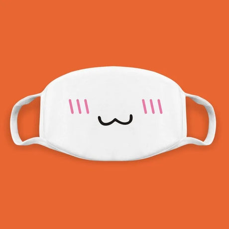 Super Cute Expression Smile Breathable Mouth Face Mask For Korean Black Kpop Unisex Kawaii Face Mouth Muffle Mask Cotton Anime